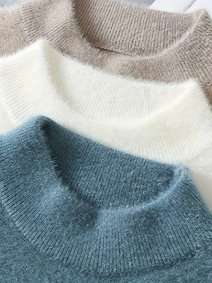 Selfwear™ Color-Block Knit Crewneck Sweater