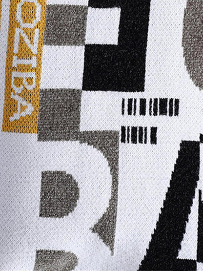 Selfwear™ Abstract Pattern Knit Crewneck Sweater