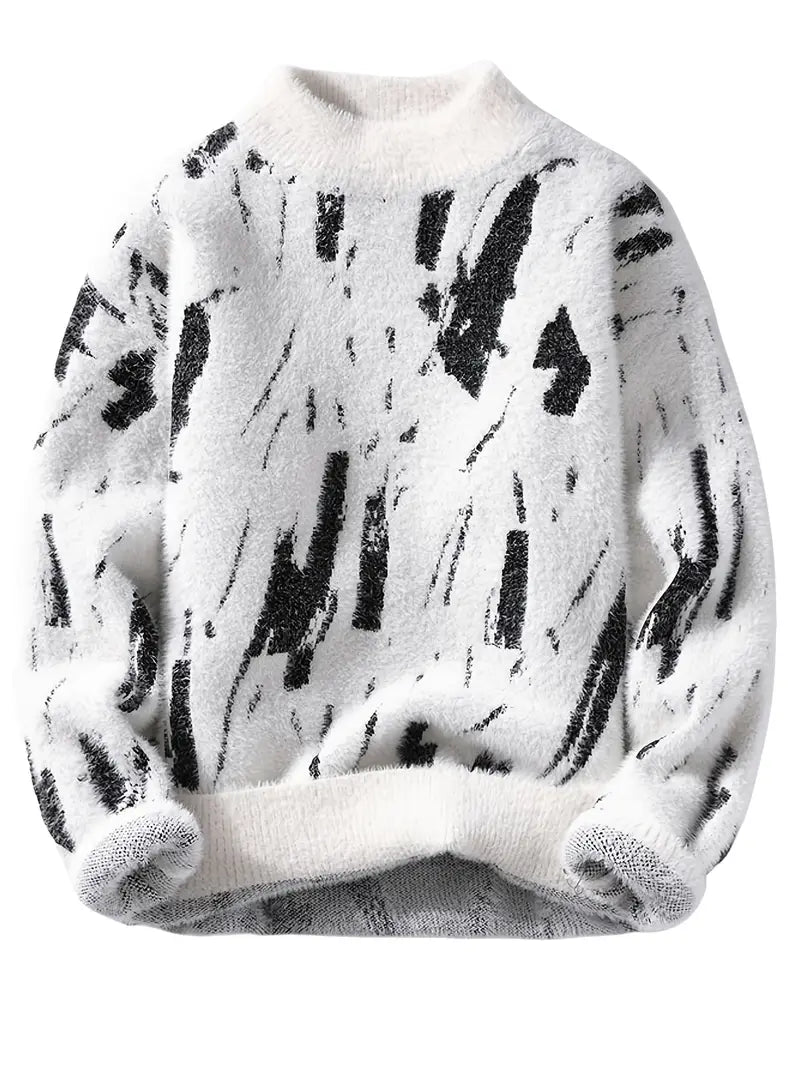 Selfwear™ Abstract Black & White Knitted Sweater
