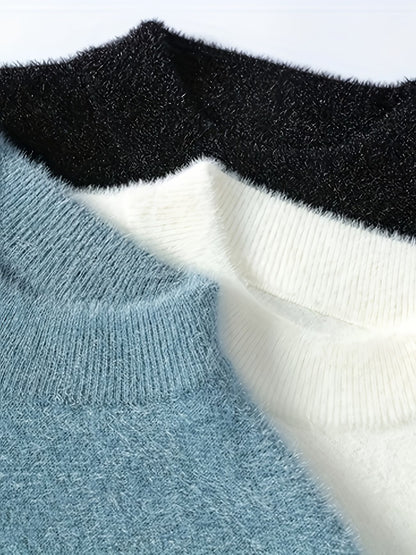 Selfwear™ Color-Block Knit Crewneck Sweater