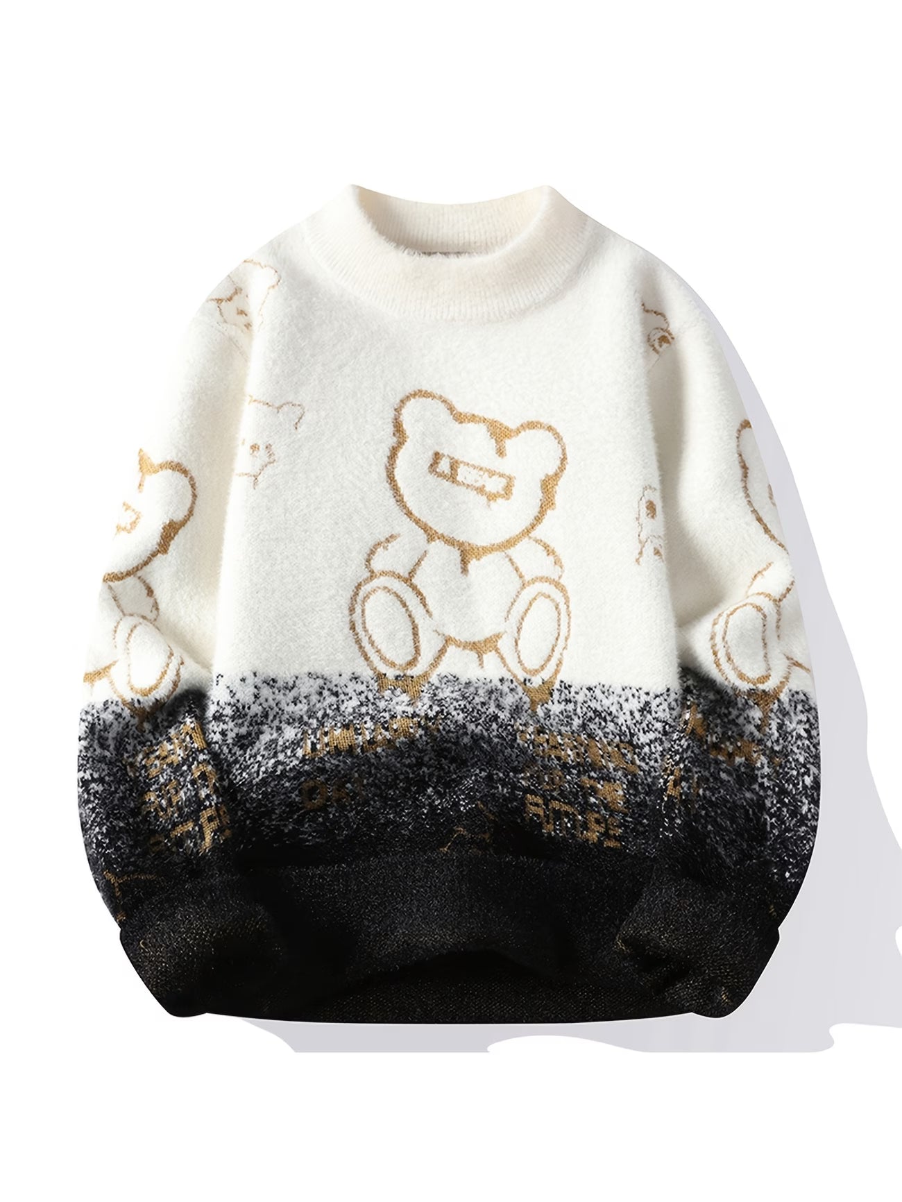 Selfwear™ Bear Print Knit Crewneck Sweater