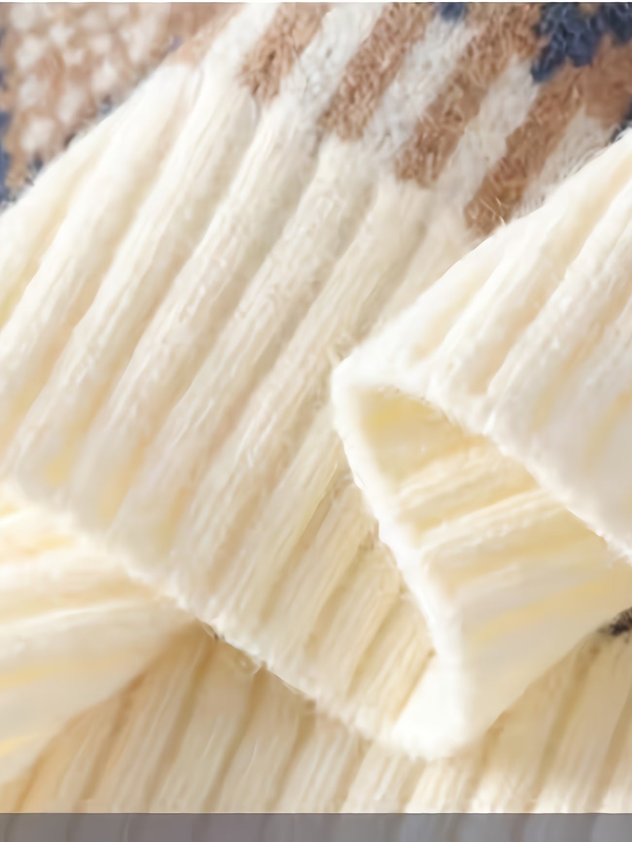 Selfwear™ Cable Knit Patterned Crewneck Sweater