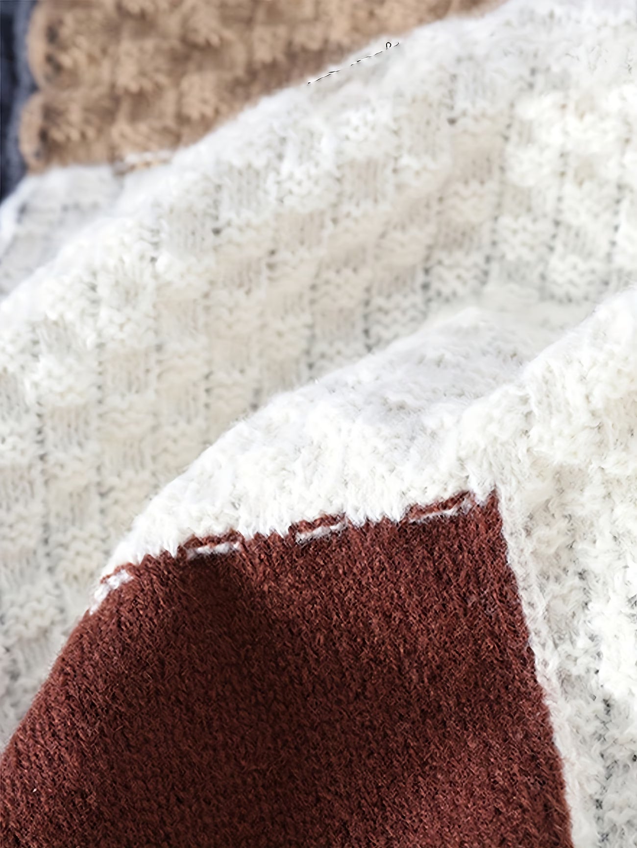 Selfwear™ Patchwork Knit Crewneck Sweater