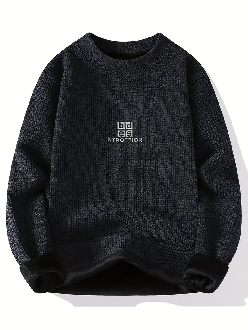 Selfwear™ Minimal Embroidered Knit Sweater – Olive Green