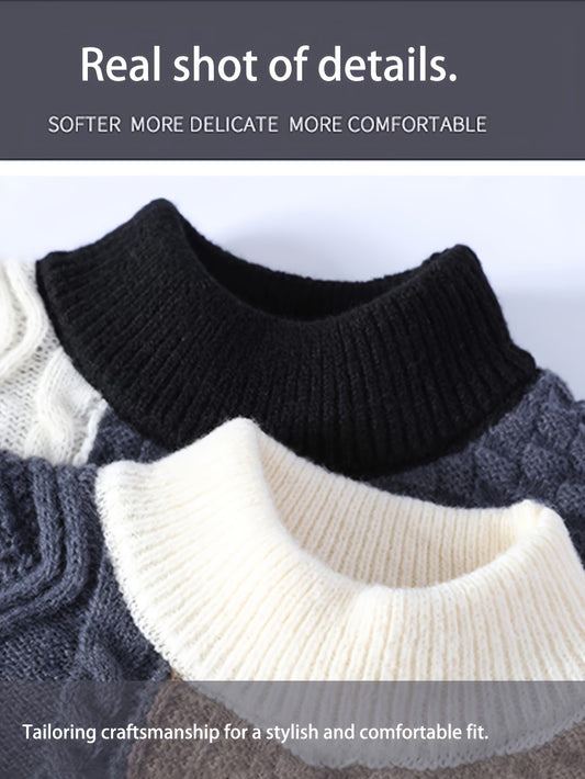 Selfwear™ Patchwork Knit Crewneck Sweater