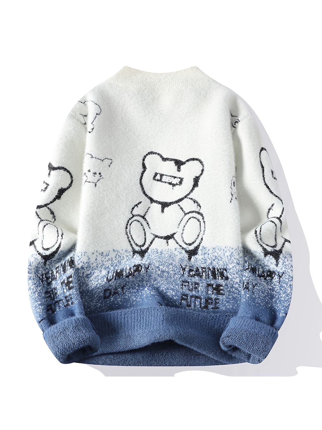 Selfwear™ Bear Print Knit Crewneck Sweater