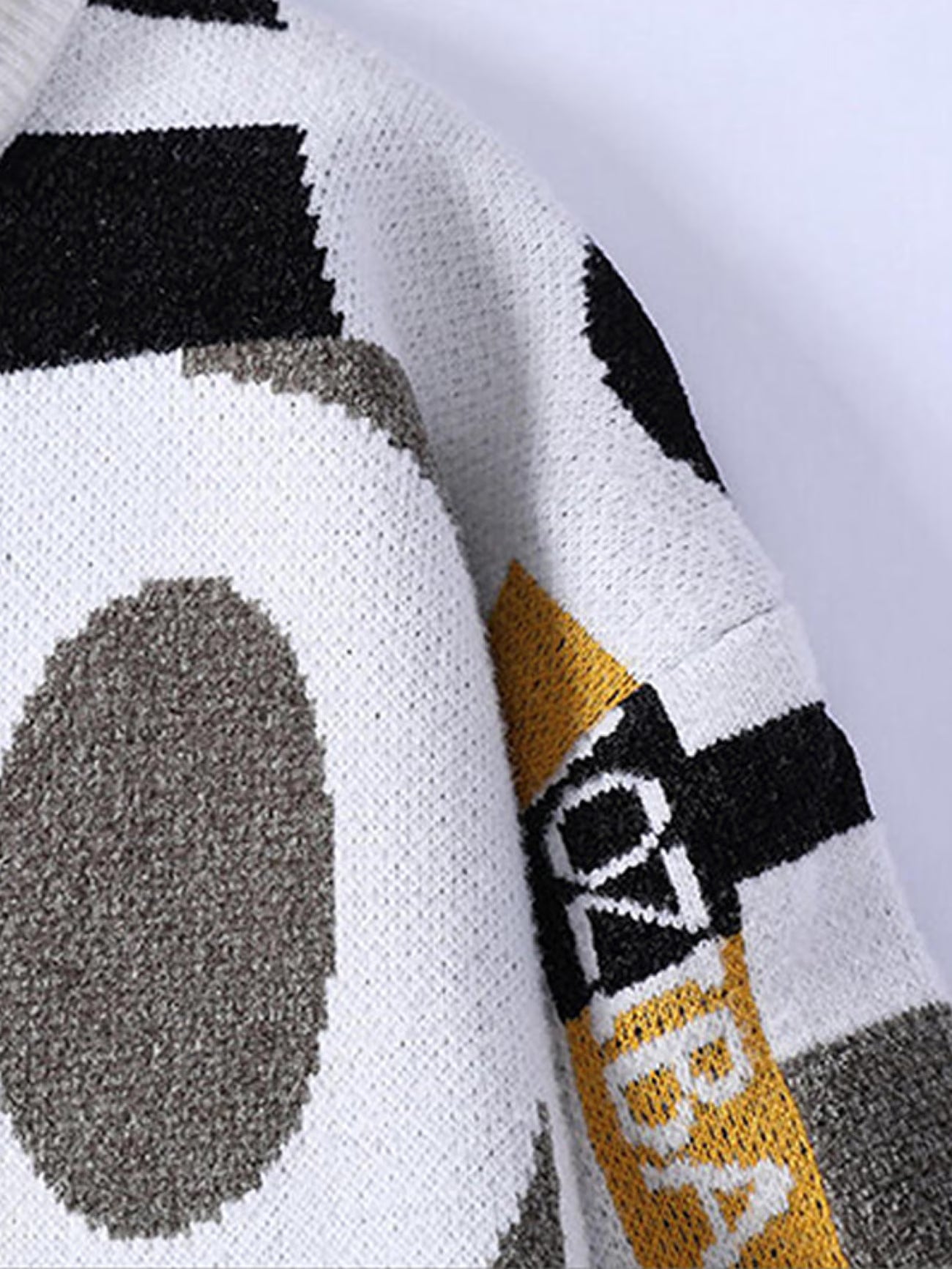 Selfwear™ Abstract Pattern Knit Crewneck Sweater