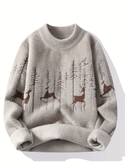 Selfwear™ Forest Print Knit Crewneck Sweater