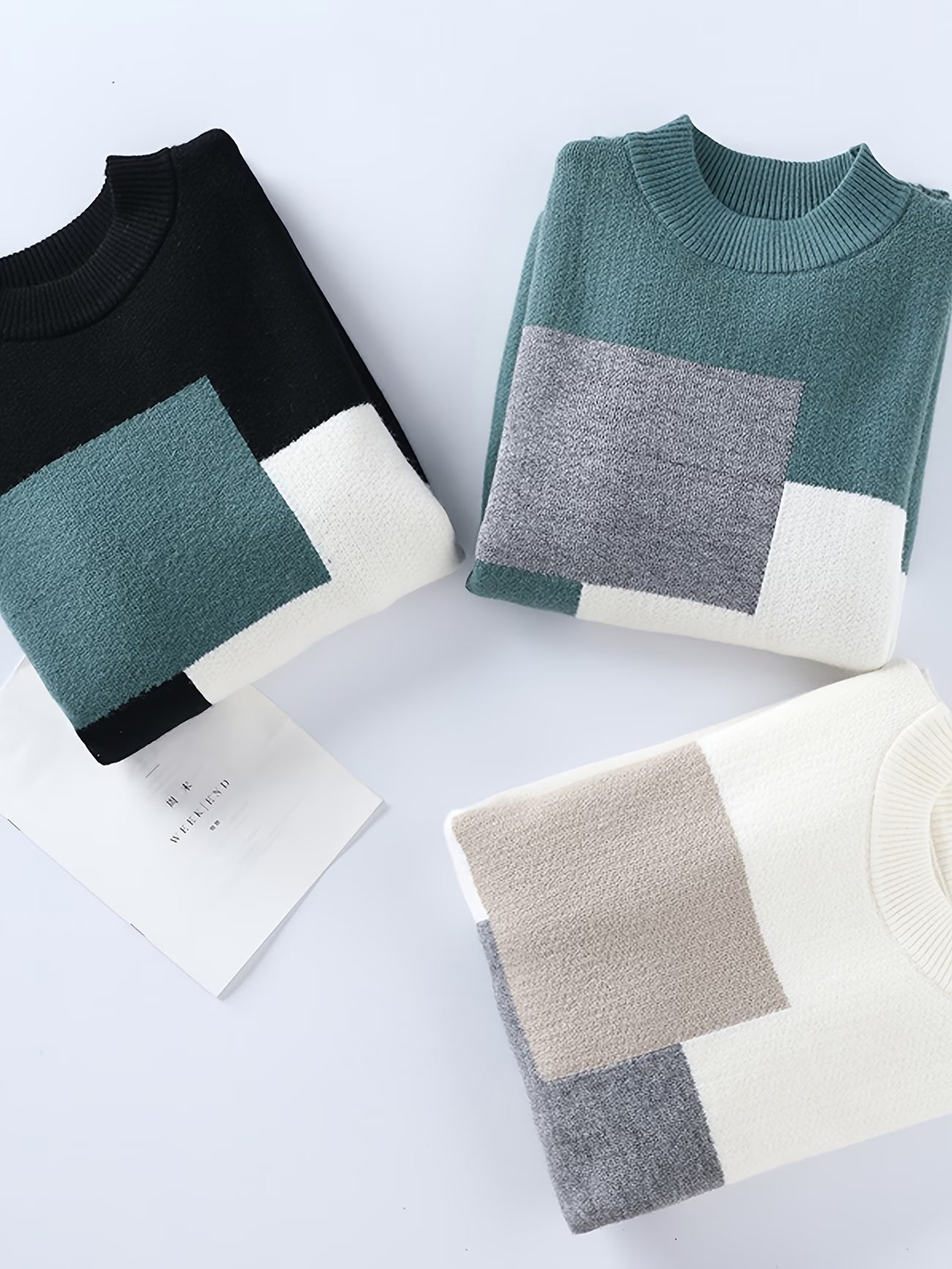 Selfwear™ Textured Knit Crewneck Sweater