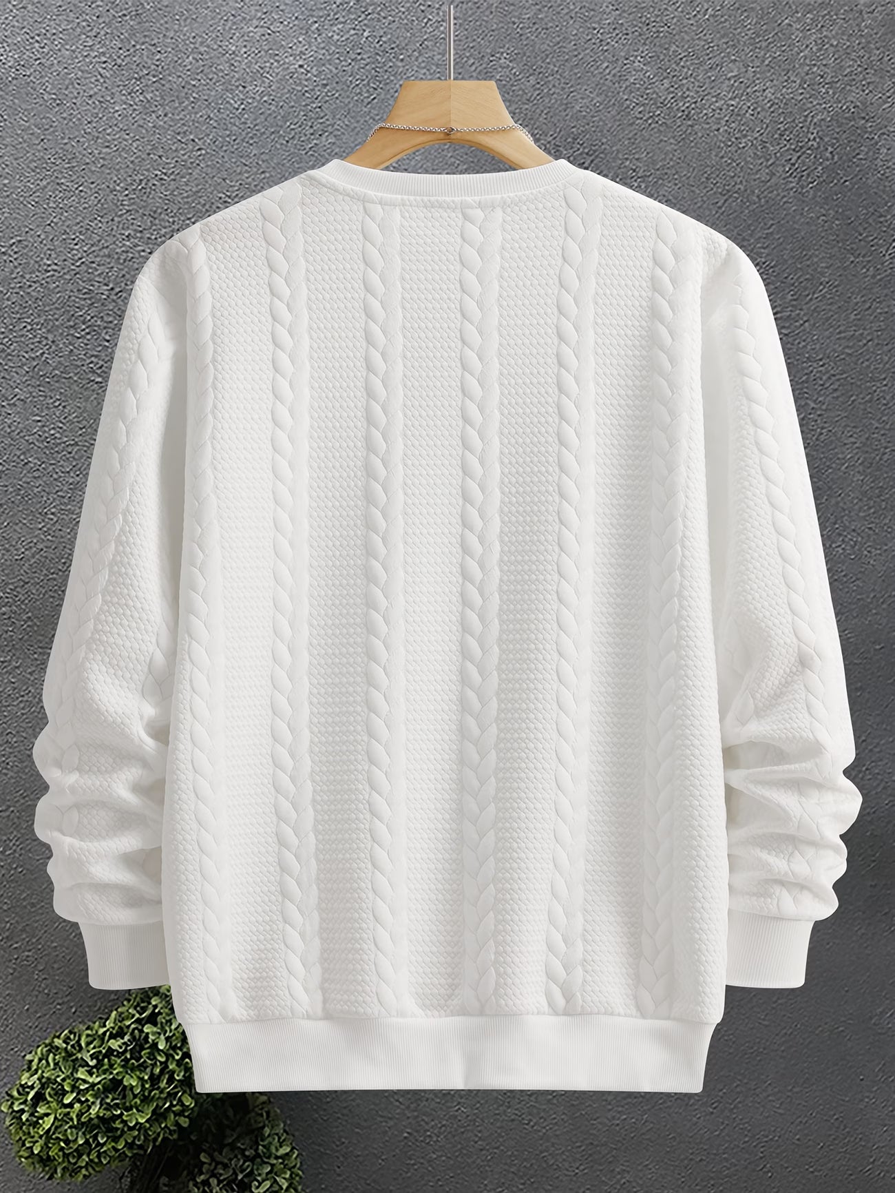 Selfwear™ Textured Knit Crewneck Sweater