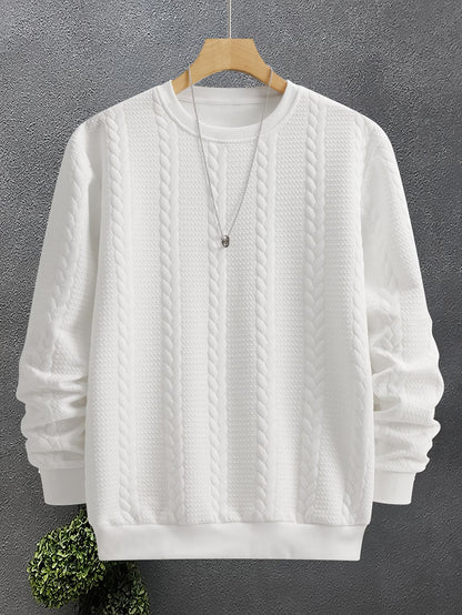 Selfwear™ Textured Knit Crewneck Sweater