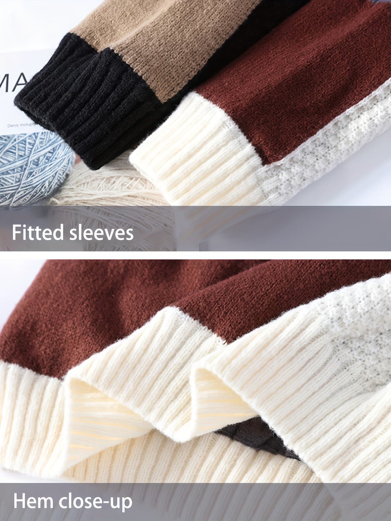 Selfwear™ Patchwork Knit Crewneck Sweater