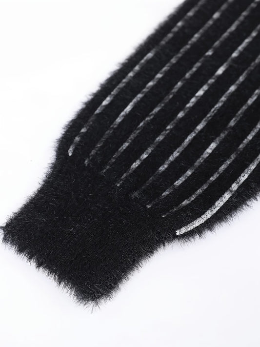 Selfwear™ Contrast Sleeve Knit Crewneck Sweater