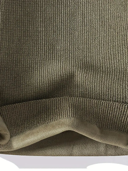 Selfwear™ Minimal Embroidered Knit Sweater – Olive Green