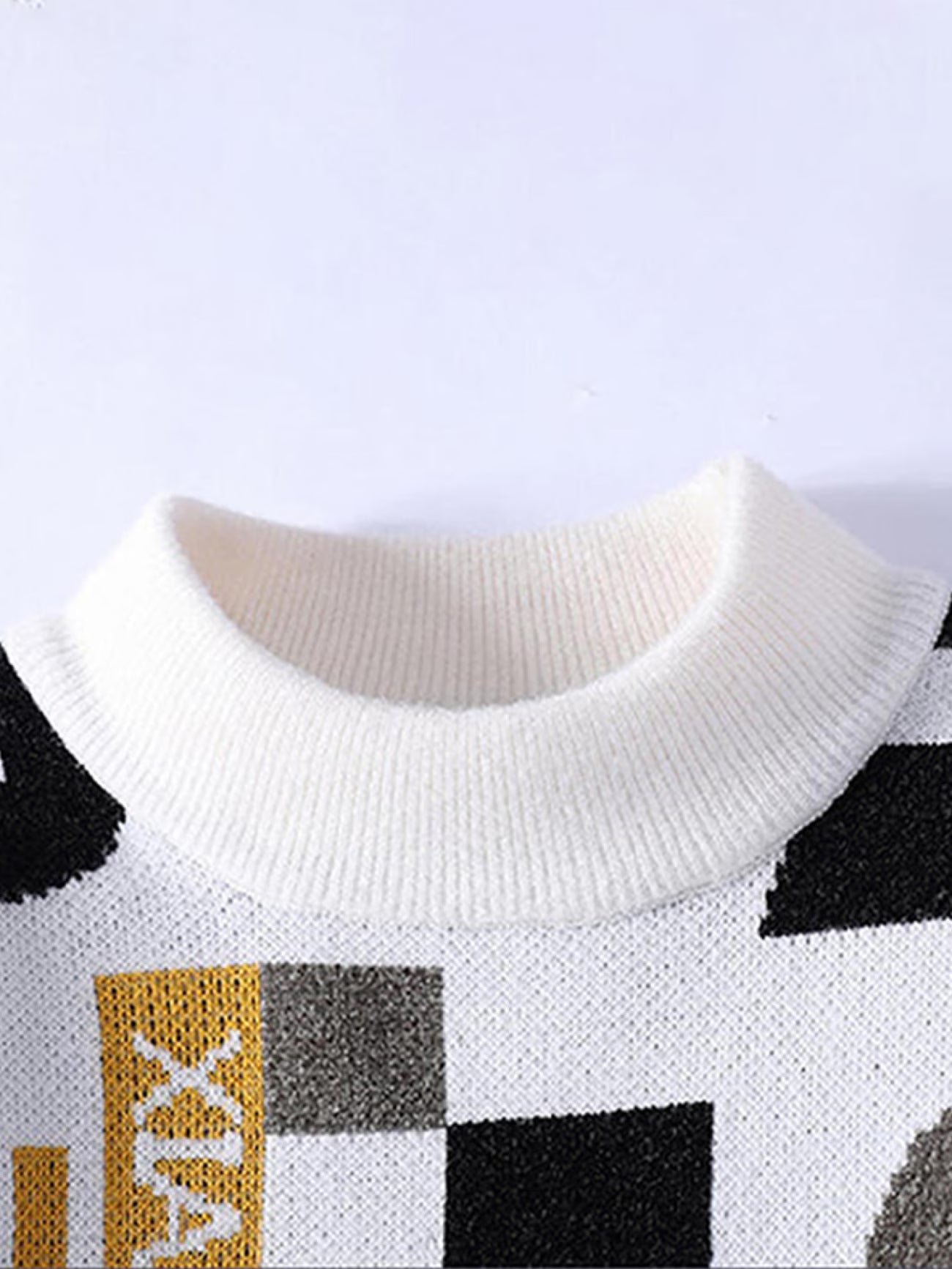 Selfwear™ Abstract Pattern Knit Crewneck Sweater