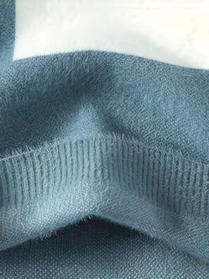 Selfwear™ Color-Block Knit Crewneck Sweater