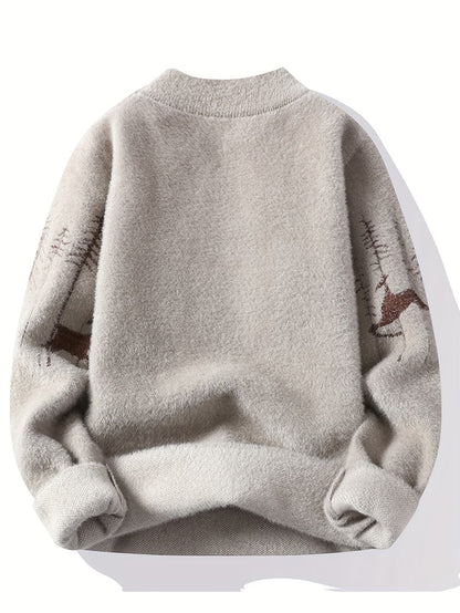 Selfwear™ Forest Print Knit Crewneck Sweater